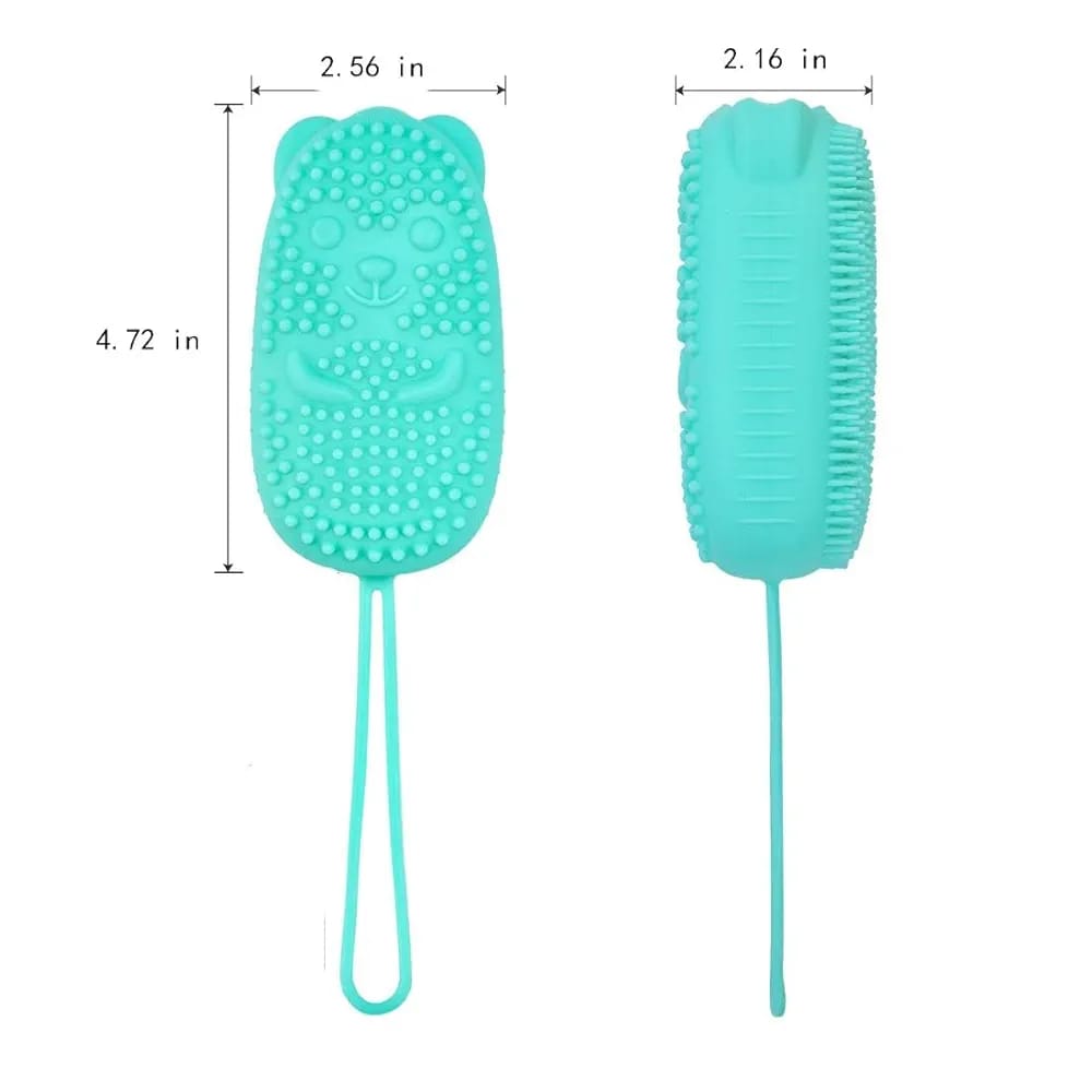 Bubble Bath Brush �Double-Sided Silicone Body Brush with Quick Foaming Sponge, Gentle Exfoliation &amp; Massage for All Skin Types