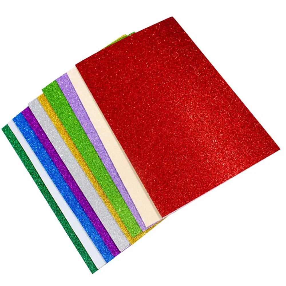 10PCS Glitter Foam Sheets �Premium A4 EVA Craft Adhesive Glitter Paper for DIY, Scrapbooking &amp; School Projects