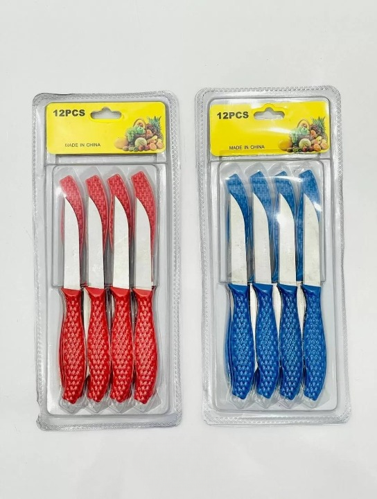 12Pcs Mini Stainless Steel Knife Set �Compact 14.5cm Carbon Steel Knives for Daily Cutting &amp; Chopping (Random color)