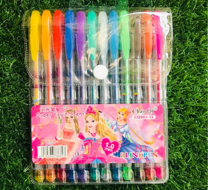 Fruit Scent Gel Glitter Pen �1.0mm Smooth Writing with a Sparkle | Pack of 12