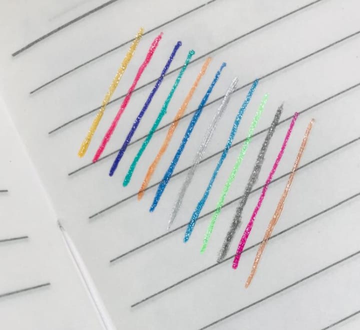 Fruit Scent Gel Glitter Pen �1.0mm Smooth Writing with a Sparkle | Pack of 12