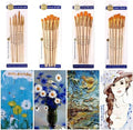 Pack of 6 Professional Angular Brush Set for Artists �Wooden Handle &amp; Ultra-Soft Tapered Bristles | Multi-Purpose Brushes for Painting, Designing, Calligraphy &amp; Craft | Ideal for Acrylic, Oil &amp; Watercolors