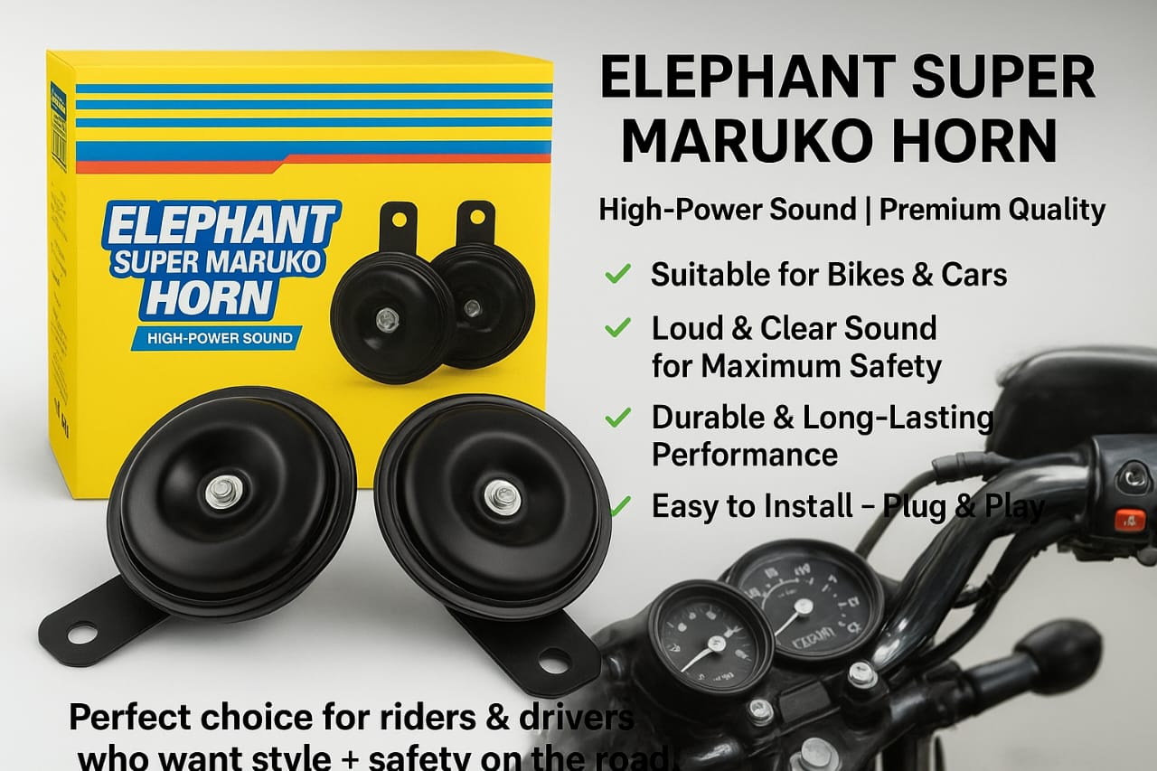 High Sound Elephant Horn for Cars &amp; Bikes �Super Loud 12V Universal Vehicle Horn | Durable, Long-Lasting, Clear &amp; Powerful Sound for Maximum Road Safety | Easy Plug &amp; Play Installation | Compatible with All Cars, Motorcycles &amp; Scooters