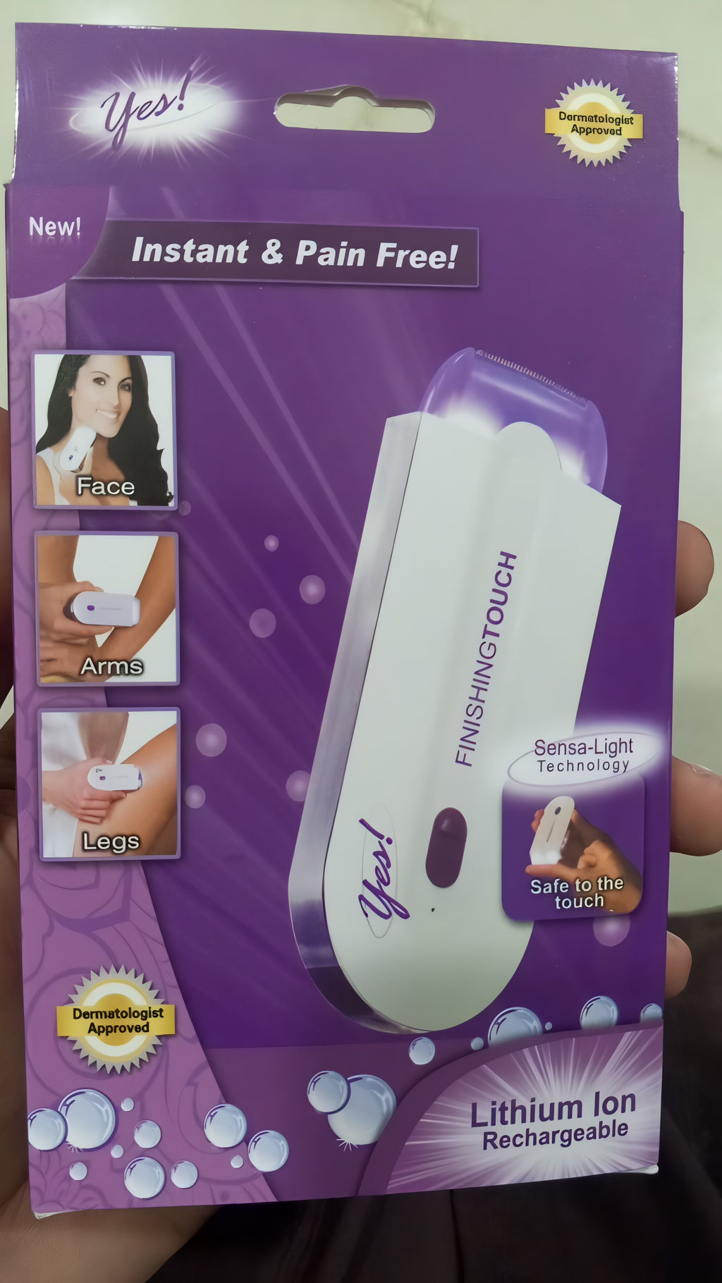 Women? Electric Hair Remover with Advanced Sensa-Light Technology &amp; Built-in LED Light | Safe &amp; Painless Shaver for Face, Arms, Armpits, Legs &amp; Full Body | Portable Lipstick-Design Razor, Washable Head, Gentle on Skin, Battery Operated
