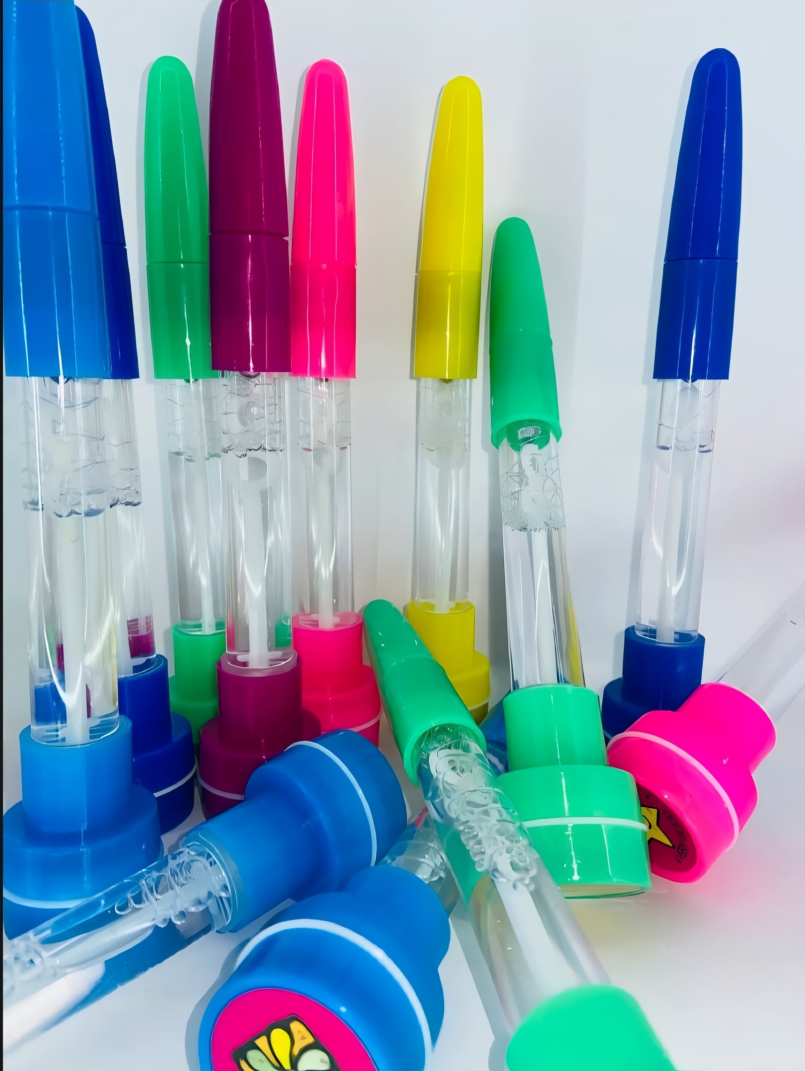 4-in-1 Pen with Stamp, Bubbles, Light, and Writing Function �Fun Creative Multi-Use Pen for Kids, Arts, Crafts, and School Supplies �Premium Quality, Imported, Available in 6 Colors with Bubble Container and Red Light (Random Color)