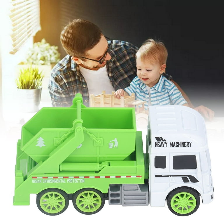 Toy Garbage Truck �Green Recycling Sanitation Vehicle with Real Sliding Action | Inertial Plastic Dumper Truck for Kids to Learn Waste Classification and Environmental Awareness