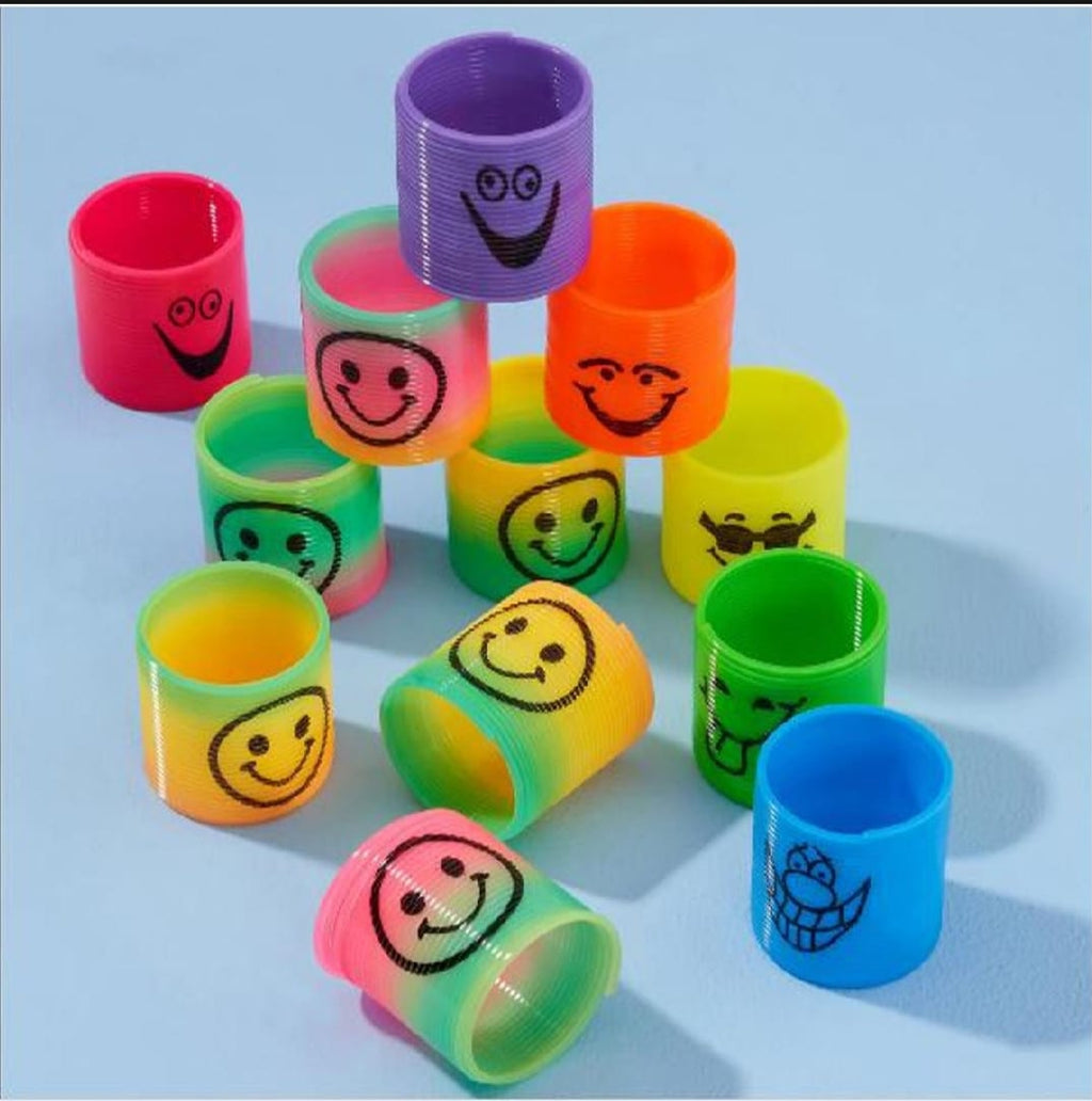 Pack of 12 Magic Slinky Spring Finger Fidget Toys �Stress Relief Sensory Toy for Kids &amp; Adults, Fun Party Favors and Learning Activity, Multicolor