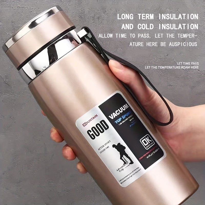 1000ml Large Capacity Stainless Steel Thermos Bottle �Hot &amp; Cold Vacuum Flask Water Bottle (Random color & sticker)