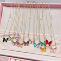Crystal Butterfly Pendant Necklace for Women �Gold Chain Fashion Jewelry Gift (AWT-108) - Black