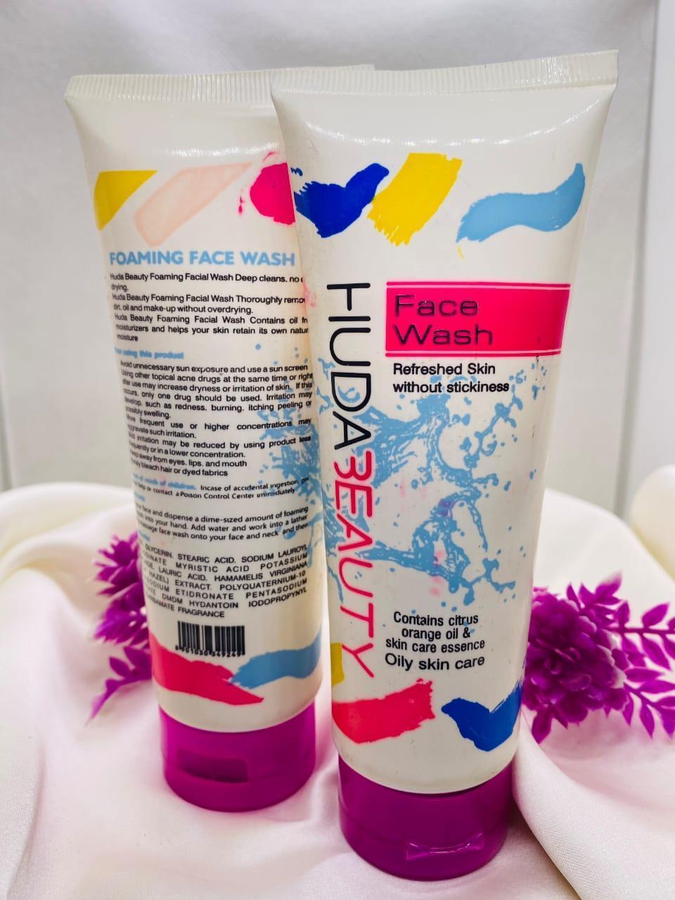 Huda Beauty Face Wash 100ml �Gentle Liquid Cleanser for Oily Skin, Deep Cleansing &amp; Refreshing Daily Skincare Formula