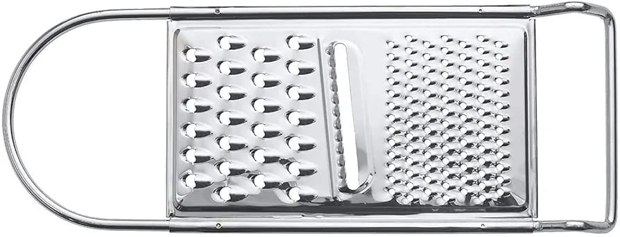 Stainless Steel Flat Grater with Sharp Teeth �Multi-Purpose Kitchen Peeler &amp; Slicer for Fruits, Vegetables, Cheese, Citrus Zesting, Food Prep, Durable &amp; Easy to Clean Tool