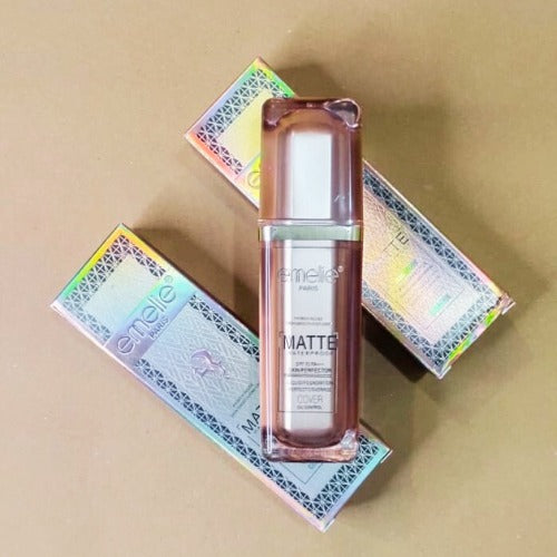 Emelie Matte Waterproof Skin Perfector with Primer �Long-Lasting, Oil-Control, SPF 15 - Shade 1  30 ML
