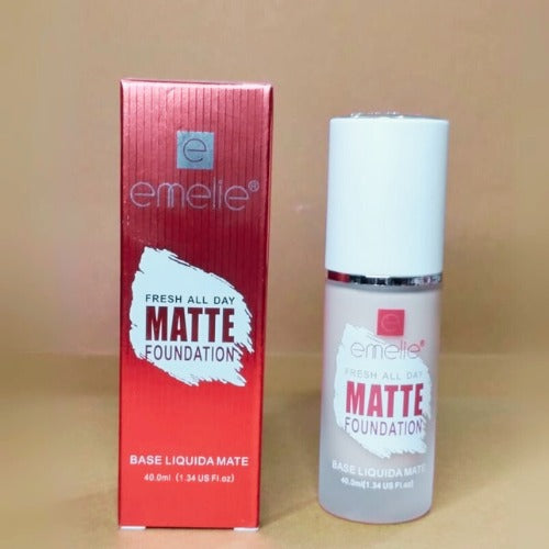 Emelie Liquid Matte Foundation �Long-Lasting, SPF 25, 2-in-1 Coverage - Shade 1 40 ML