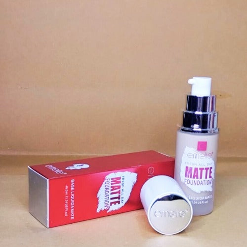 Emelie Liquid Matte Foundation �Long-Lasting, SPF 25, 2-in-1 Coverage - Shade 1 40 ML
