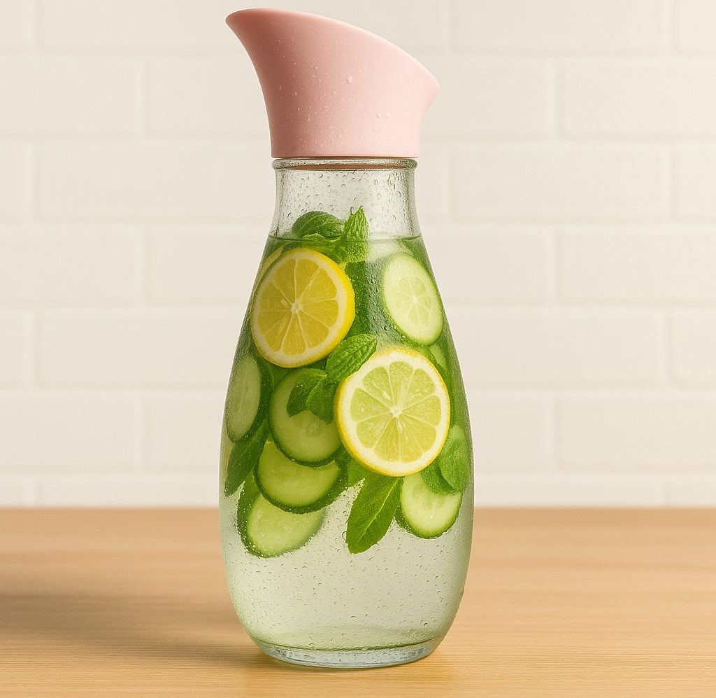 1400ml Hard Glass Water Jug with Lid �Heat-Resistant Pitcher for Water, Juice, Iced Tea, Milk &amp; Beverages