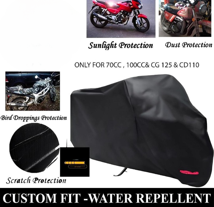 Bike Top Cover �Water &amp; Scratch Proof Parachute �Fits CD70CC and 125CC Bikes (Random color)