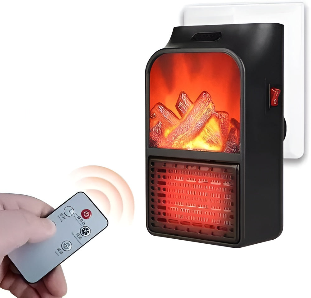 Flame Heater 1000W �Portable Electric Plug-in Room Heater with Flame Effect &amp; Remote Control