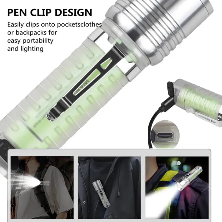 520A Multifunctional Zoom Flashlight | Rechargeable Torch with White, Red, Blue &amp; UV LED + White Laser