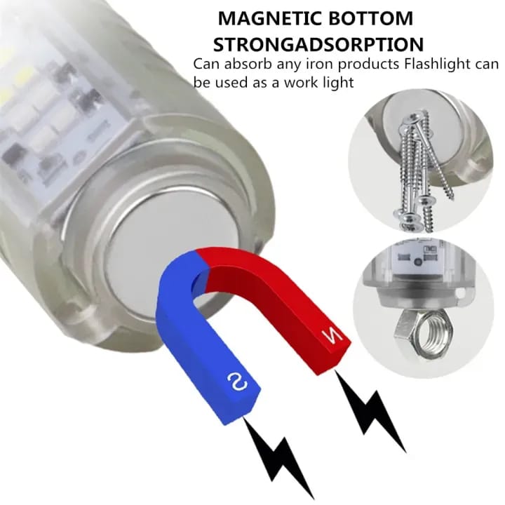 520A Multifunctional Zoom Flashlight | Rechargeable Torch with White, Red, Blue &amp; UV LED + White Laser