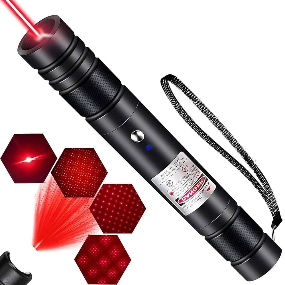 Laser 303 High Power Red Laser Pointer �Long Range Beam with Key Lock, Rechargeable 18650 Battery &amp; Charger, Durable Aluminum Alloy Body