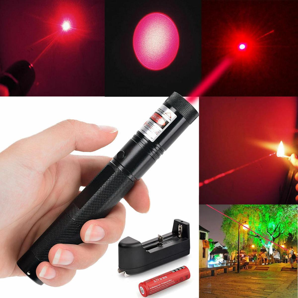 Laser 303 High Power Red Laser Pointer �Long Range Beam with Key Lock, Rechargeable 18650 Battery &amp; Charger, Durable Aluminum Alloy Body