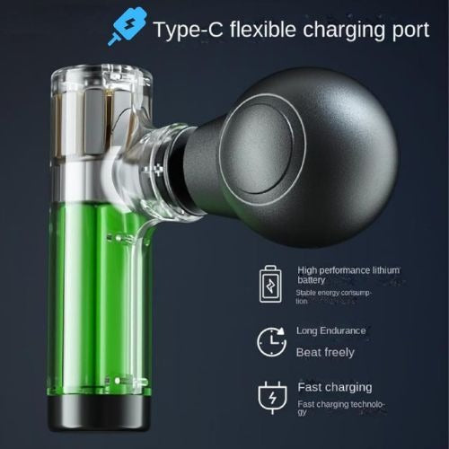 Rechargeable Facial Gun Massager �Compact Skincare Device with Type-C Charging, ABS Plastic, Portable &amp; Easy-to-Use for Relaxing Face Massage