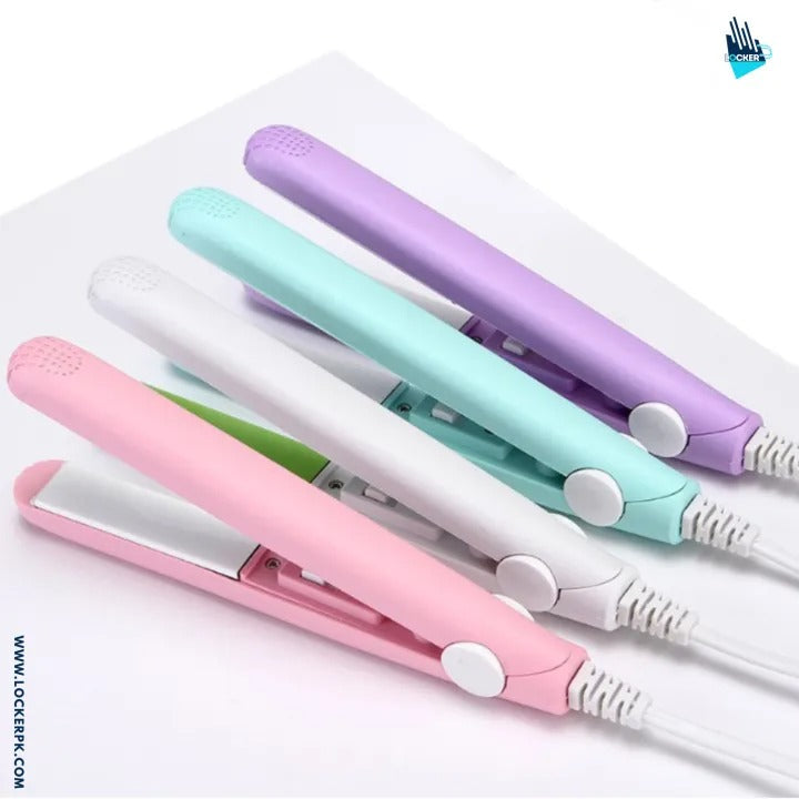 Mini Hair Straightener �Lightweight &amp; Portable Travel Styling Tool | Medium Heat | High/Low Speed Settings | Corded Electric | Multicolor | ABS Plastic