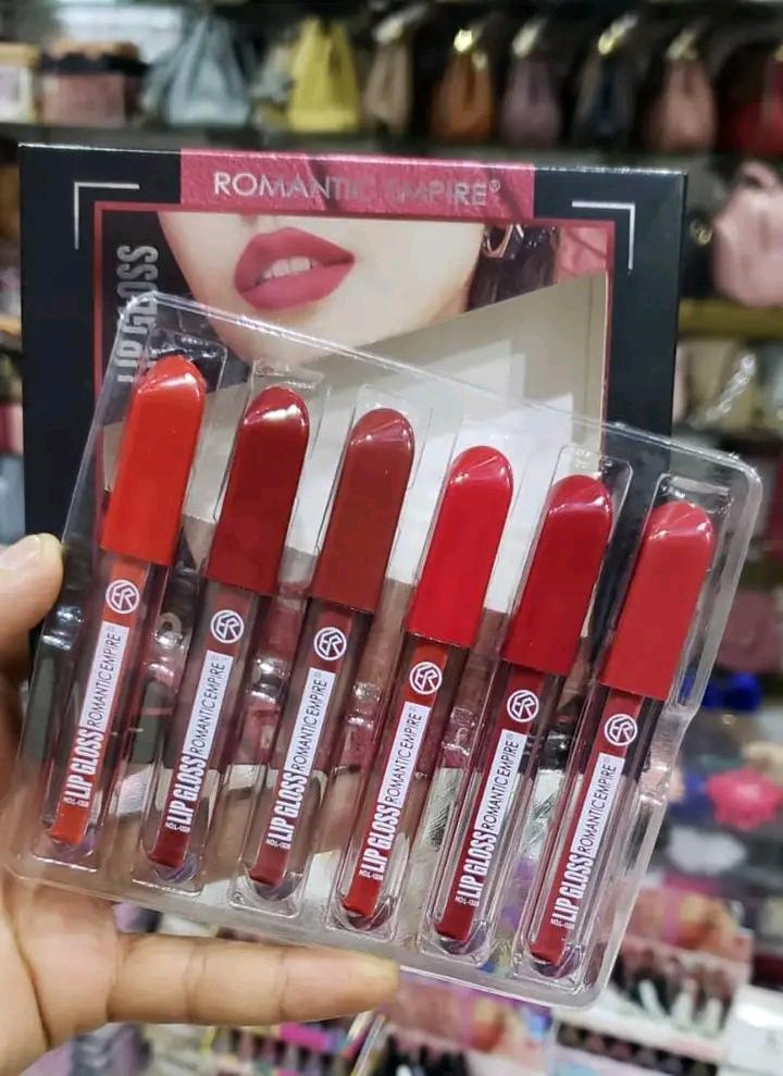 Romantic Empire Matte Lipgloss Set of 6 �High Pigment, Long-Lasting Liquid Lip Gloss | Shades of Red Collection