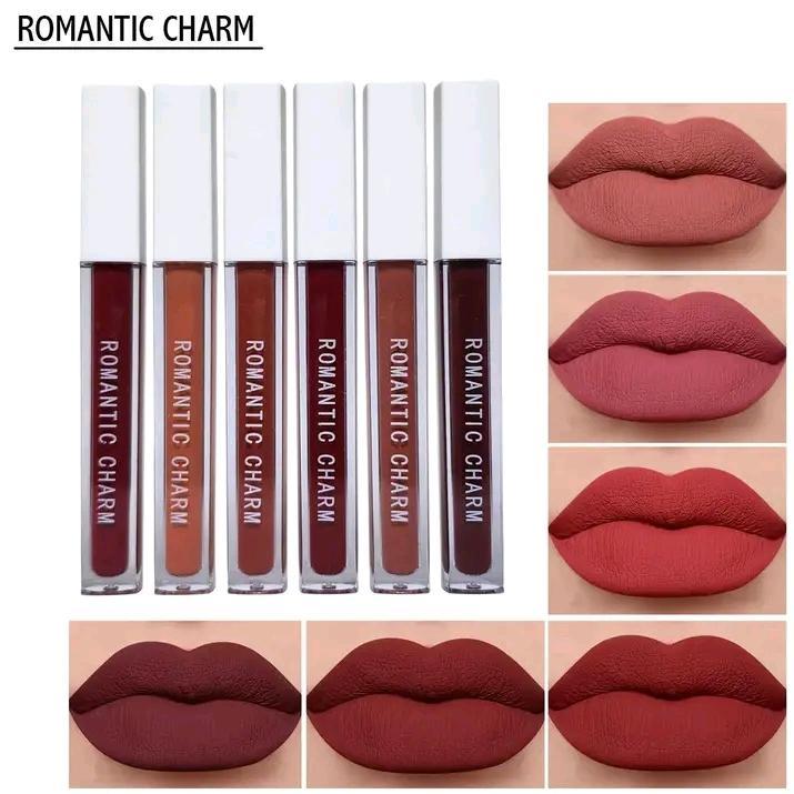 Romantic Empire Matte Lipgloss Set of 6 �High Pigment, Long-Lasting Liquid Lip Gloss | Shades of Red Collection