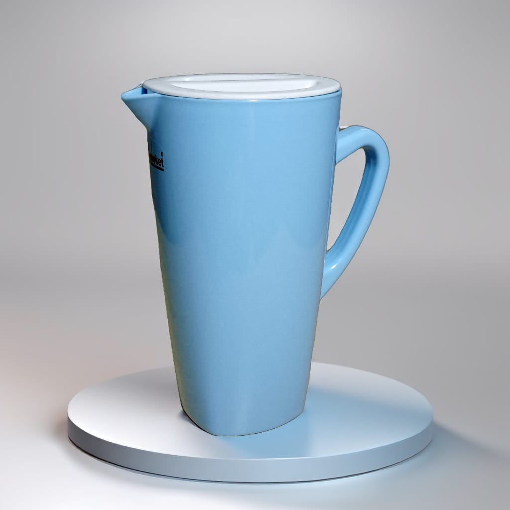 2 Liter Pure Plastic Water Jug �Food-Grade, Durable &amp; Easy-to-Clean with Handle &amp; Lid (Random color)