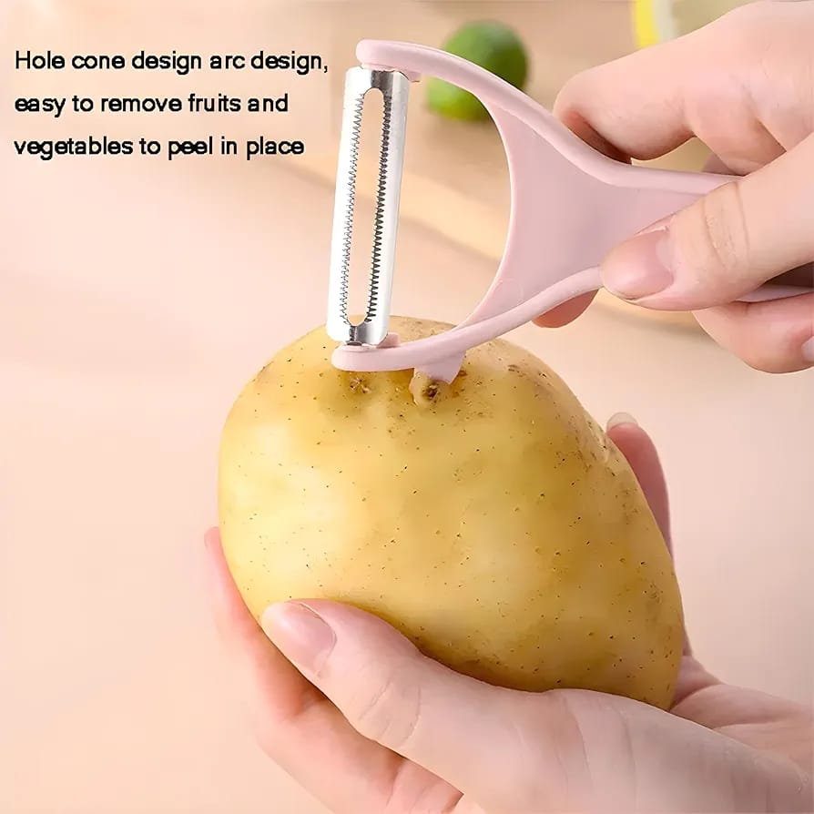 4-Piece Kitchen Cooking Utensils Set �Grater, Magic Peeler, Knife &amp; Bottle Opener Combo for Fruits &amp; Vegetables