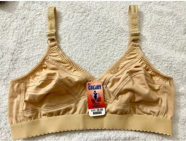 Plain Non-Padded Cotton Bra �Lightweight &amp; Comfortable Everyday Wear | Beige, Sizes 32�2 - 32