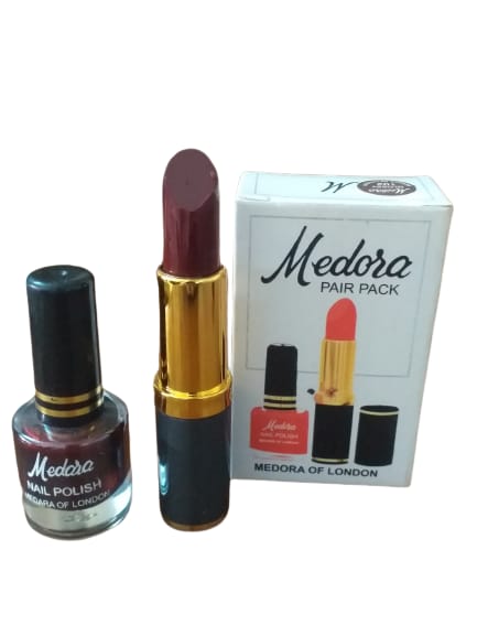 Medora 2 in 1 Lipstick &amp; Nail Polish Combo �Premium Beauty Deal with Matching Shades, Includes 1 Lipstick &amp; 1 Nail Polish (Shade Red, Maroon)