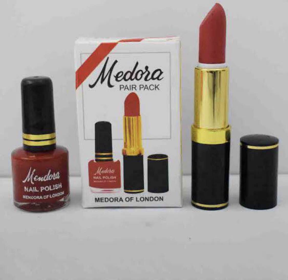 Medora 2 in 1 Lipstick &amp; Nail Polish Combo �Premium Beauty Deal with Matching Shades, Includes 1 Lipstick &amp; 1 Nail Polish (Shade Red, Maroon)