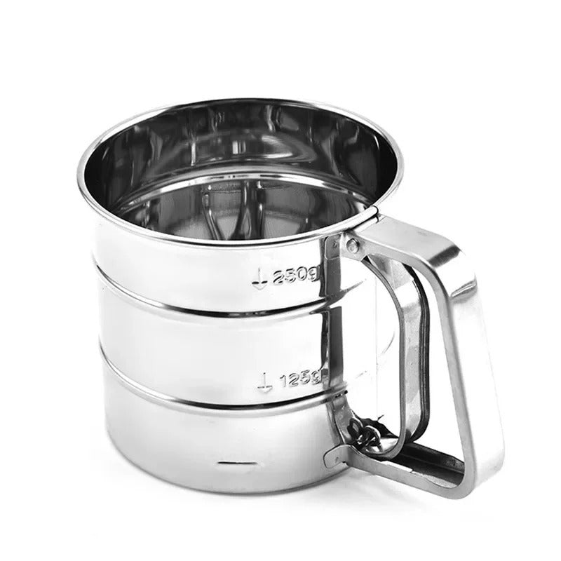 Stainless Steel Flour Sieve Cup �Handheld Baking Sifter for Flour, Sugar &amp; Powdered Ingredients