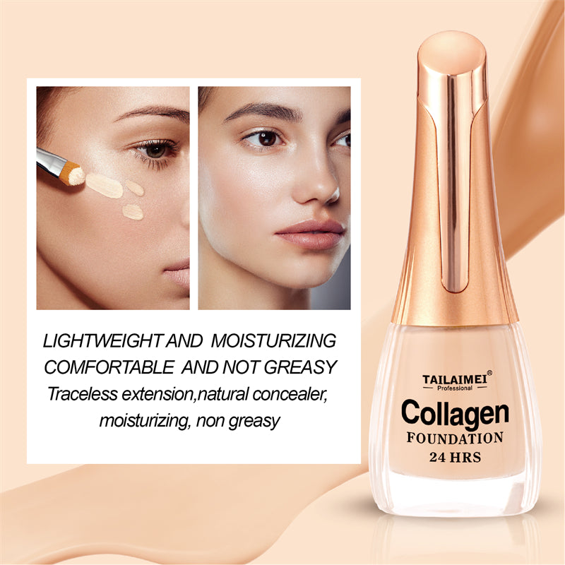 24 Hrs Flawless Finish Collagen Foundation �Long-Lasting Creamy Formula for Smooth, Radiant &amp; Even Skin Tone, 35ml