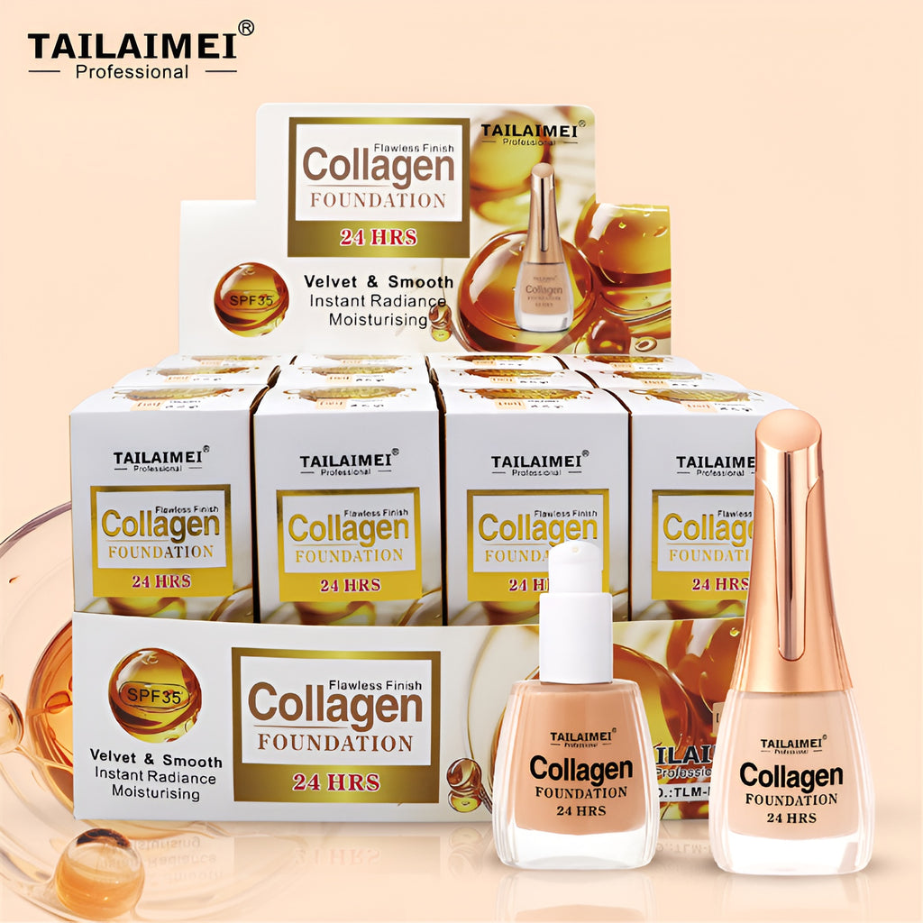 24 Hrs Flawless Finish Collagen Foundation �Long-Lasting Creamy Formula for Smooth, Radiant &amp; Even Skin Tone, 35ml