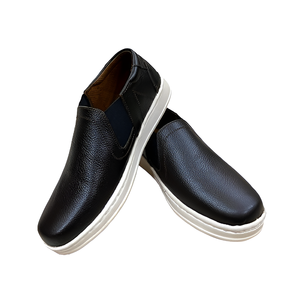 Finished cow leather sneakers for men (Dark Chocolate Brown) - 7