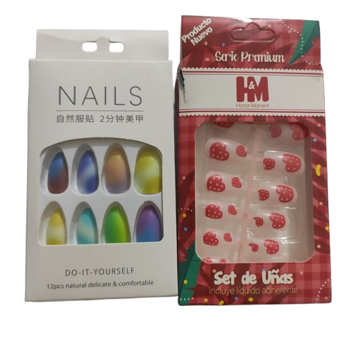 Artificial Press-On Nails Combo Set �Vibrant Colors &amp; Trendy Designs | Reusable &amp; Easy to Apply Nail Art Kit for All Occasions | Artificial Nails - Combo 1