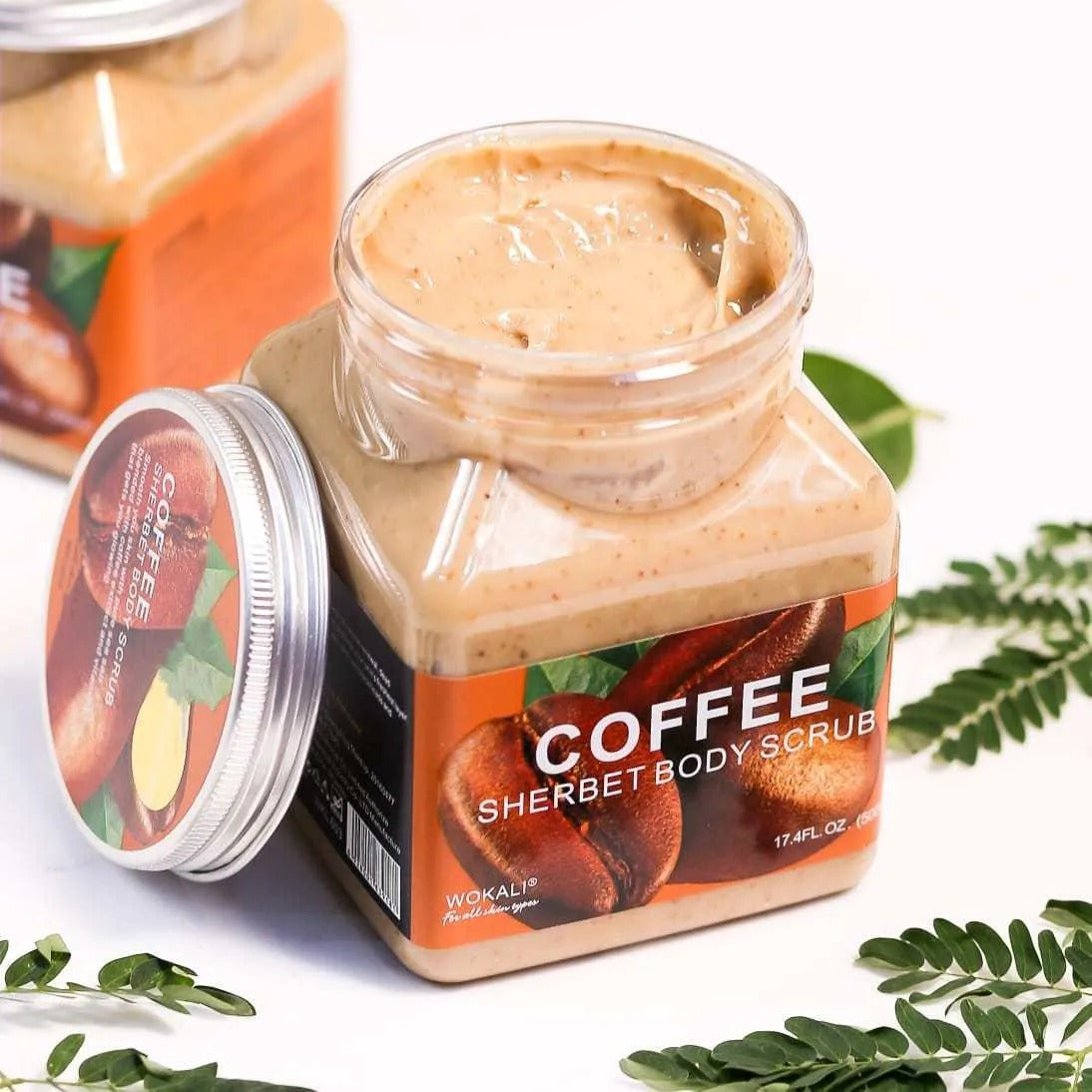 Pack Of 02 | WOKALI Coffee Sherbet Body Scrub 350ml-WKL692 - Exfoliating &amp; Hydrating Coffee Scrub
