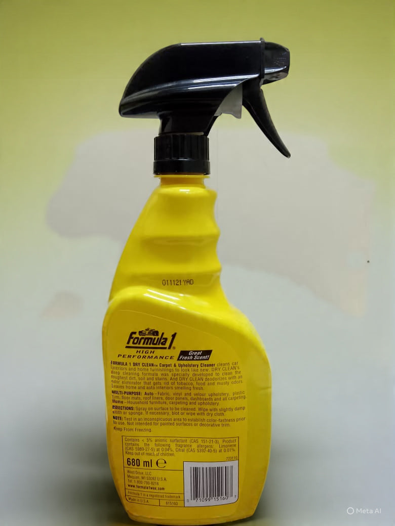 DRY CLEAN FORMULA1 Carpet & Upholstery Cleaner Cleans Car 680 ML