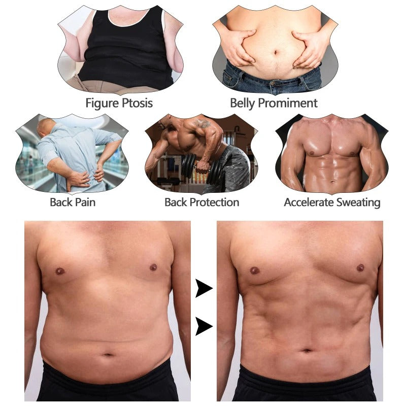 Men Waist Trainer Slimming Belt �Abdominal Sweat Body Shaper Girdle for Weight Loss Support