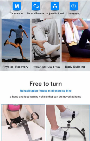 Folding Pedal Exerciser, Mini Exercise Bike Under Desk Bike Foot Pedal Exerciser, Foot Hand Cycle Portable Peddler Machine Bicycle Exerciser Arm Leg Exerciser while Sitting