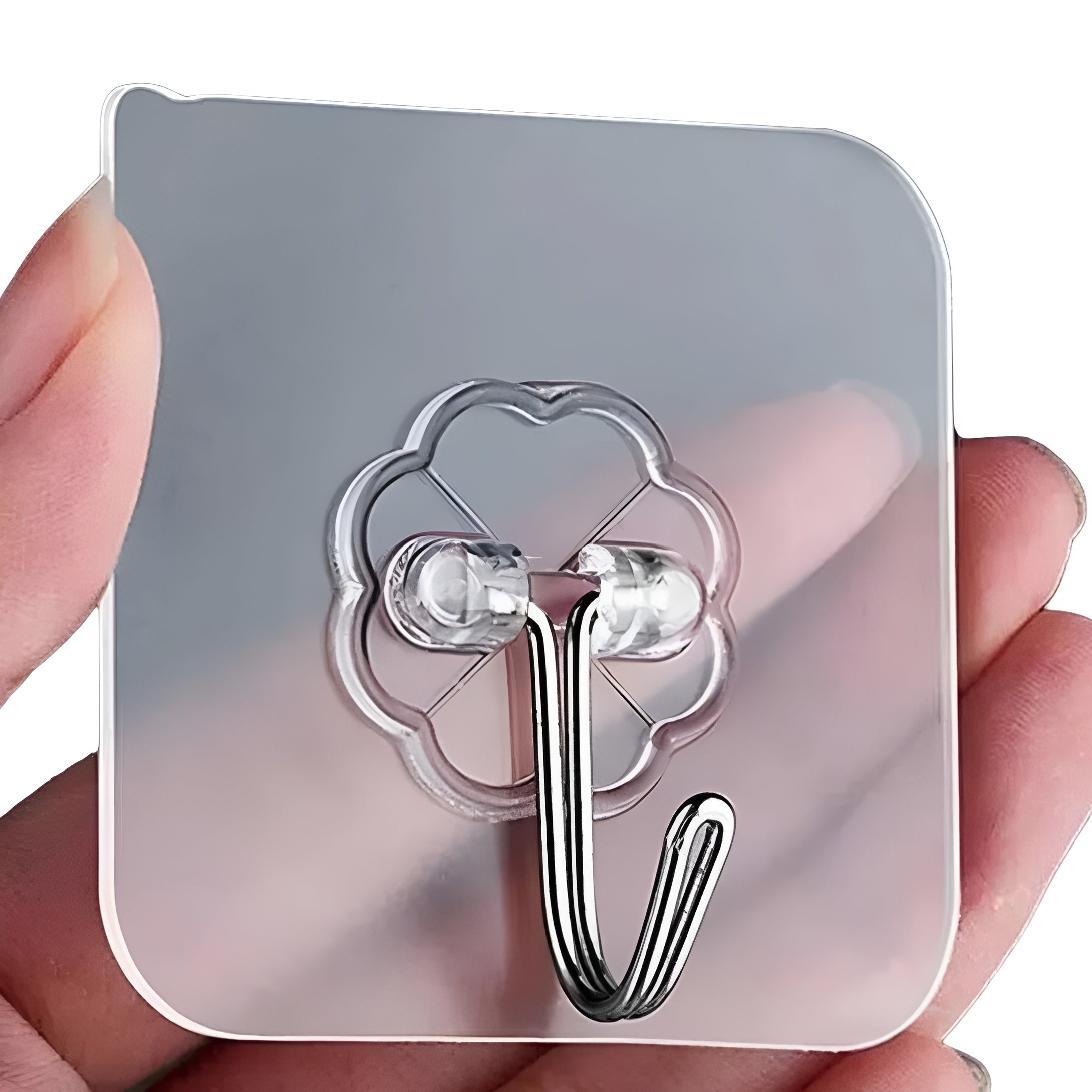 Transparent Self-Adhesive Wall Hook �Strong Hold | No Drill | Damage-Free Hanging Pack of 10