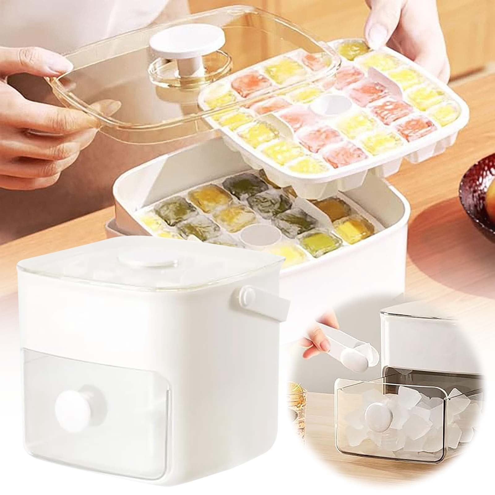 Box Mold Ice Storage Double Layer Ice Cube Tray With Handle Rapid Release Inventive Cold Drink Freezer Tool