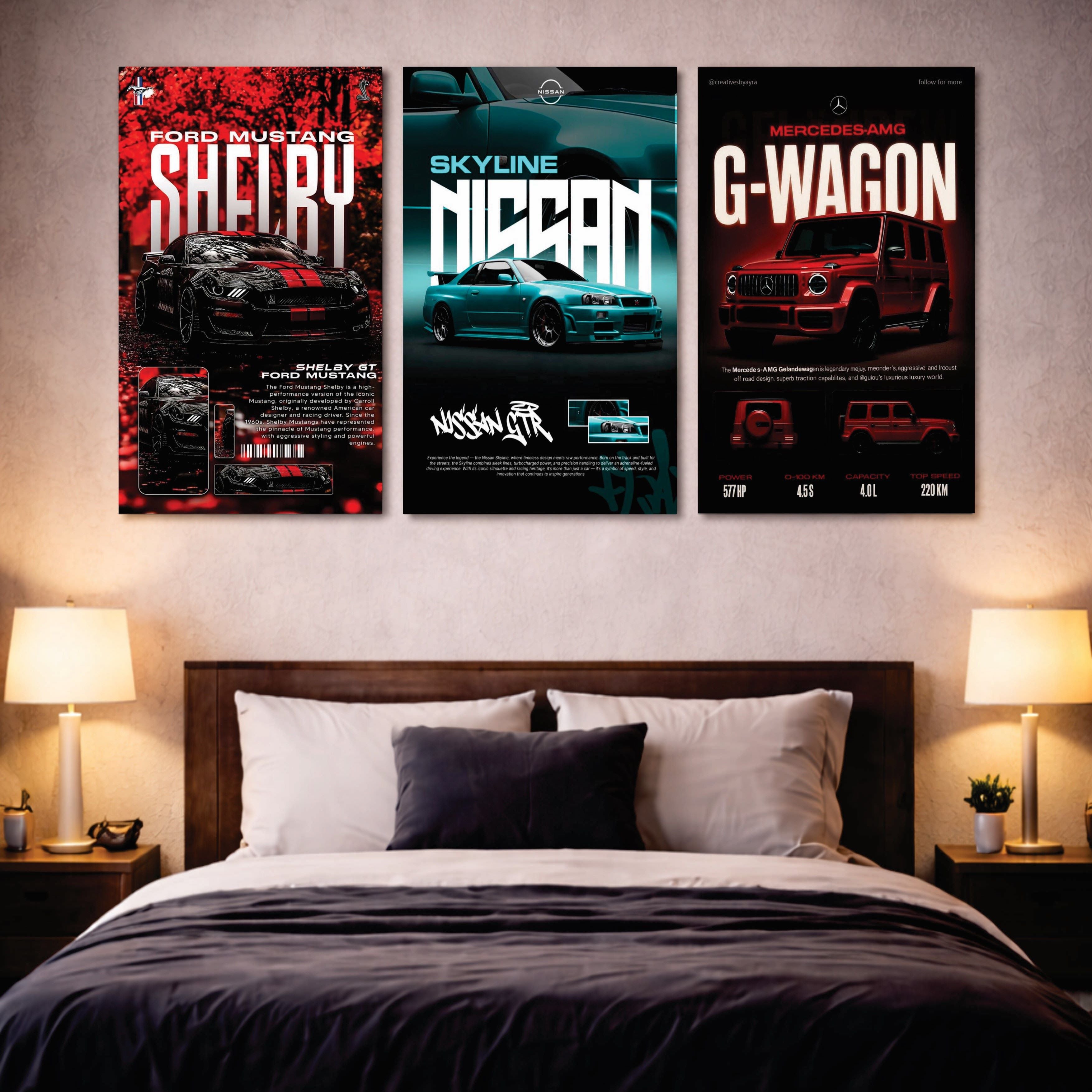 Set of 3 Premium Wall Art Photo Tiles �Modern Home Decor Sets 8x11