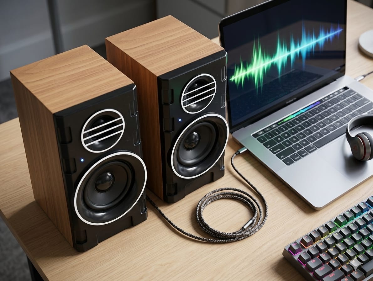 FT-2031 Subwoofer Pairs Speaker Premium Sound USB Powered for Laptop, Mobile & Computer - Set Of 2pc