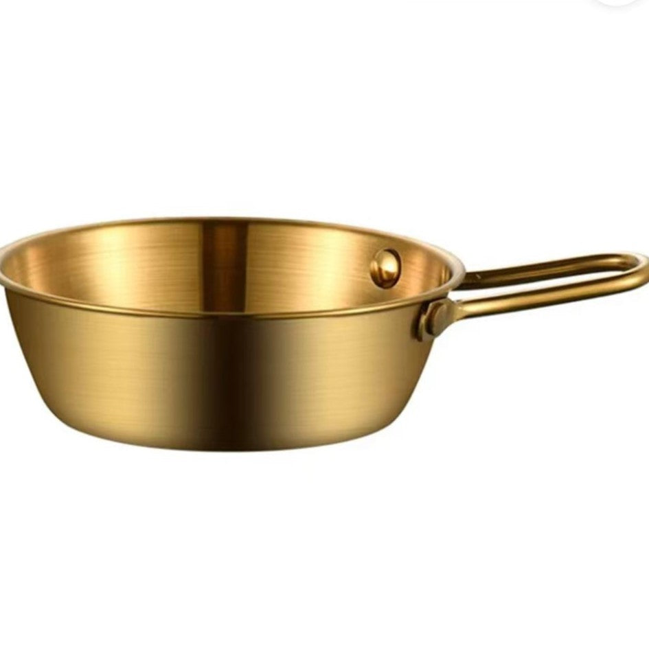 Mini Golden Stainless Steel Sauce Pan Multipurpose
