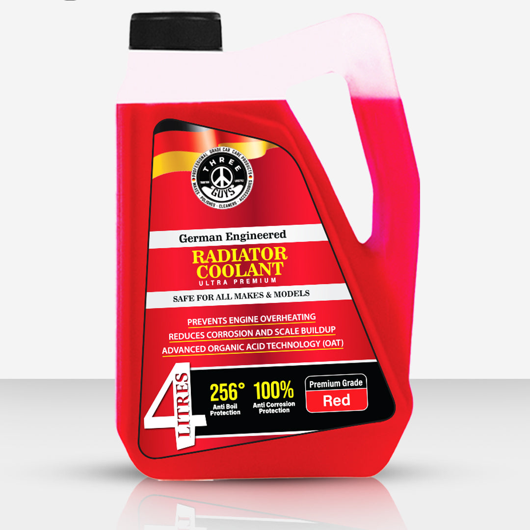 THREE GUYS Radiator Coolant Red �Premium Grade | Car Engine Coolant | German Engineered (4L)