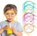 Funny Silly Straw Glasses for Kids and Adults - Creative Flexible Drinking Straw Eyeglasses Fun Party Accessory (Random Color)